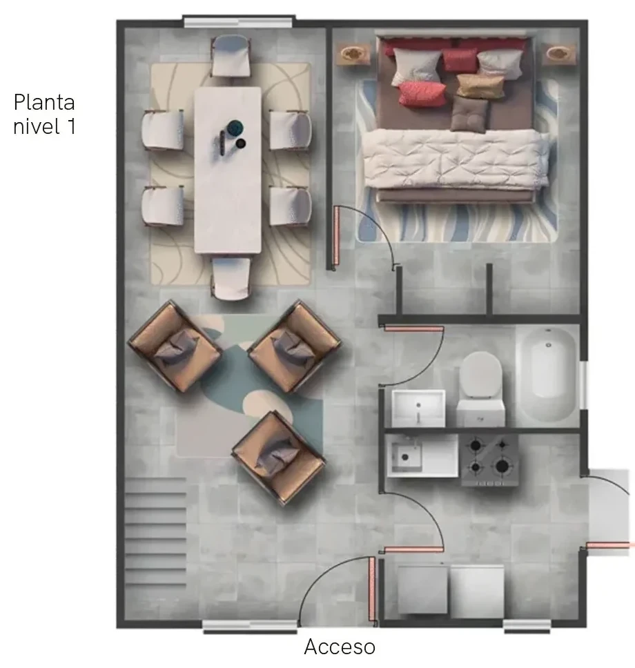Planta primer piso casa Valencia
