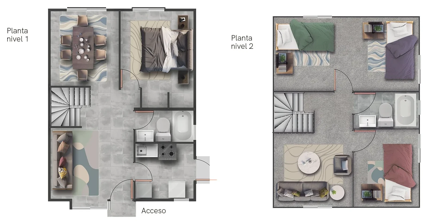 Planta de la casa Zaragoza, primer y segundo piso